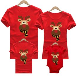 Family Matching Outfits Christmas family outfit Tshirt Mommy Daddy Deer Santa Christmas outfits for kids Baby romper red christmas clothes 230901