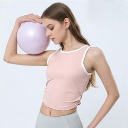 Active Shirts With Logo Women's Sports Fitness Tank Top Skin Friendly Fabric Gym Sleeveless Yoga T-shirt Chest Pad Running Crop