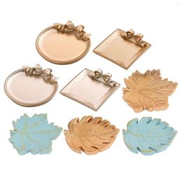 Decorative Figurines Resin Tray Small Dish Jewellery Storage Ring Necklace Trinket Bracelet Plate Household Supplies