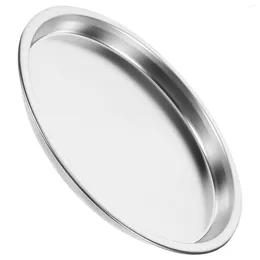 Dinnerware Sets Stainless Steel Cold Skin Plate Pastry Platter Dinner Dish Snack Holder Round Tray Serving Baking