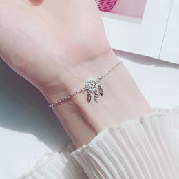 Link Bracelets Tassel Feather Chain Charm Bracelet For Women Adjustable Korean Fashion Trendy Simple Student Party Gift Jewellery BOYULIGE