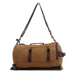 Duffel Bags Men's Travel Bag Canvas Large Capacity Daypack Multifunction Tote Casual Backpack Women Campaign Rucksack