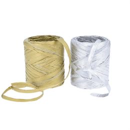 Single Side Gold Silver String Christmas Holiday Gift Box Wrapping Band 50m 1221223