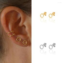 Stud Earrings 2023 CRMYA Gold Silver Filled For Women Small Round Christmas Earring Girls Pendientes Mujer Jewellery Wholesale