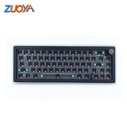Keyboards ZUOYA GMK67 Swap 3 Mode Mechanical Keyboard Kit Gasket Structure Type-C RGB Compatiable With 35 Pins For Cherry Gateron Kai 230901