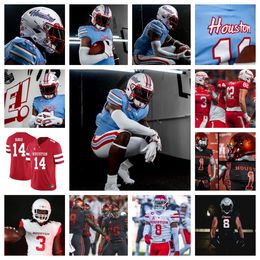 2023 Houston Cougars Football Jersey 18 Joshua Cobbs 24 Haulcy 76 Patrick Paul 13 Indiana Wijay 27 Mike Welch 70 Max Banes 58 Shamar Hobdy-Lee 75 Jack Freeman