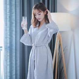 Women's Sleepwear Couple Robe For Women With Belt Nightdress Autumn Night Wears Pyjama Soid Colour Homewear Loose Bathrobe Japanese 2023