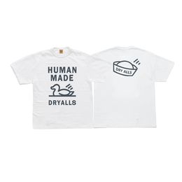 2023 Summer Swimming Ducks Printed HUMAN MADE Mens T-Shirts 100% Cotton Comfortable Fabric Short Sleeved T shirt for Men Women S-2XL Japan Tide Brand Tee