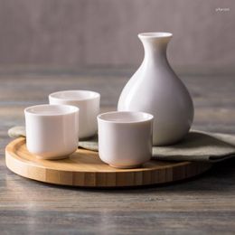 Hip Flasks Japan Style Solid Brief Ceramic Home Flasks/cups Porcelain Drinkware Color-glazed Small Sake Rice Wine Wihte Spirit Bottles