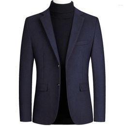 Men's Suits Wool Blazers Male Suit Jacket Oversized Solid Business Casual Winter Men Clothing Wedding Coat 4XL BFJ002