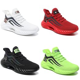 Multi-colored running shoes mesh men black white green red trainers outdoor couple sneakers breathable