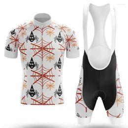 Racing Sets Halloween Cycling Team Set Bib Shorts Bike Jersey Bicycle Shirt Short Sleeve Clothes Cycle Downhill MTB Mountain Suit