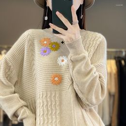 Women's Sweaters BELIARST Autumn/Winter 2023 Clothes Round Neck Solid Sweater Merino Wool Knit Pullover Jumper Bat Shirt BE-8833