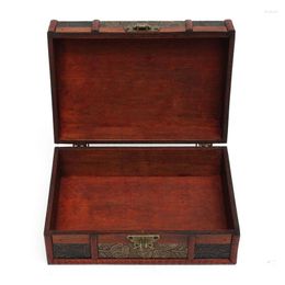 Jewellery Pouches 2X Large Decorative Trinket Lock Handmade Vintage Wooden Storage Gift Box