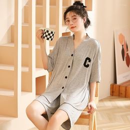Women's Sleepwear Modal Pyjamas Set For Women Japan Kimono Style Thin Soft Breathable Nighty Ladies Summer With Shorts Home Outfit