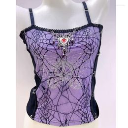 Women's Tanks Skull Top Vintage Topsy2k Clothes Y2k Crop Gothic Fashion Bustier E Girl