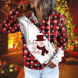 Women's Hoodies Merry Christmas 3d Print Hoodie Women Fashion Harajuku Warm Long-Sleeved Sweatshirt Casual Santa Claus