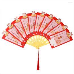 Gift Wrap Money Wish Chinese Exquisite Spring Festival 2023 Year Red Envelope Fan Shape Pockets Happy