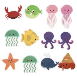 Bath Mats 12pcs Non Bathtub Stickers Ocean Safety Cartoon For Bathtubs Showers Stairs And Floors Nautical Coastal Bathroom