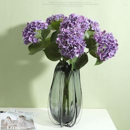 Decorative Flowers Artificial Hydrangea 18 Fork Purple Party Interior Decor For Home Garden El Floral Wedding Table Flowe