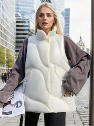 Women's Vests Vest Women 2023 Autumn Winter Fashion Short Loose Stand Collar Sleeveless Down Cotton Waistcoat Clothing