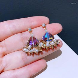 Stud Earrings MIGGA Seed Beaded Pearl Tassel Crystal Drop For Women Luxury Original Design Party Gift Jewellery