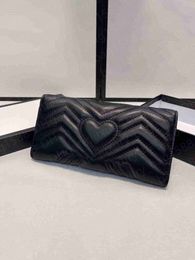 Fashionable Women Handbag Leather Buckle Fold Wallet Stripe Heart 19CM Bank Card Wallet