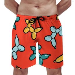 Men's Shorts Balloon Animal Dogs Board Summer Funny Balloons Print Surfing Beach Short Pants Comfortable Casual Oversize Trunks