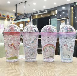 The latest 14.5oz unicorned beast broken ice cup plastic coffee cup, many style choices, support customization of any logo