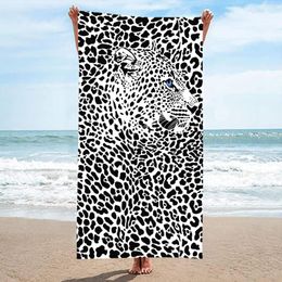 Towel Microfiber Beach Leopard Pattern Bath Sand Proof Blanket Travel Multipurpose 75 X 150 Cm