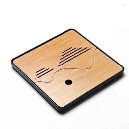 Tea Trays Chinese Bamboo Small Tray Water Storage Platter Household Board Set Accessories Boutique Pot Bearing