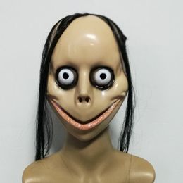 Party Masks Halloween Horror With Long Hair MO Mask Funny Mask V-shaped Mouth Mask With Hair Female Ghost Mask Roleplay MO Mask Masks 230901