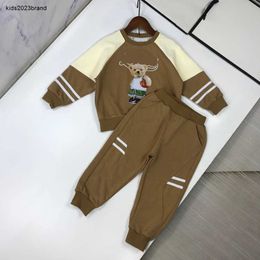 Tracksuits baby autumn Sets kids suit Size 110-160 CM 2pcs Doll playing basketball pattern long sleeved sweater and pants Aug30