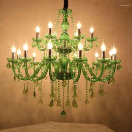 Pendant Lamps European Style Candle Crystal Chandelier Internet Bar Coffee Clothing Store KTV Decorative Industrial