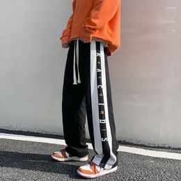 Women's Pants Stitching Striped Trend Loose Sports Sweatpants Casual Trousers Men Women 2023 INS