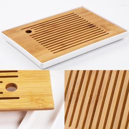 Tea Trays Melamine Bamboo Water Storage Tray Accessories Round Small Large