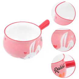 Dinnerware Sets Breakfast Handle Bowl Enamel Cookware Ceramic Dessert Onion Tableware Ceramics Fruit Salad Baby Serving