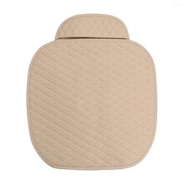 Car Seat Covers Interior Cushion Non-slip Cover Pad Free Tie Breathable Plush Mat For Auto Four Seasons (Beige)