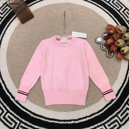 designer kids sweater high quality Cuff button design baby pullover Size 100-150 CM fashion Solid Colour child Knitwear Aug30