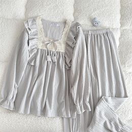 Women's Sleepwear Sweet Long Sleeve Pyjamas Autumn Pure Cotton Pyjama Set Casual Home Clothes