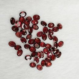 Loose Gemstones Wholesale Natural Garnet Egg Shape Ring Face 6x8mm Mozambique Original Stones Necklace For Jewelry Inlay Gem