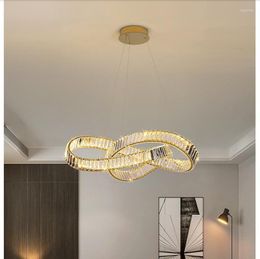 Pendant Lamps Crystal Stainless Steel Rectangle Lamp L60cm W26cm LED Room Lving Design Decoration