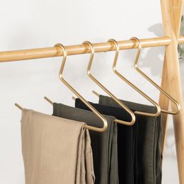 Hangers 5pcs Trouser Hanger Coat Non-Slip Metal Clothes Rack Open Ended Pant Storage Space Saving Wardrobe Organzier