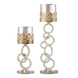 Candle Holders Cylinder Crystal Candlestick Decorative Tea Light Holder Ornament For Tabletop Cafe Wedding Home Decor