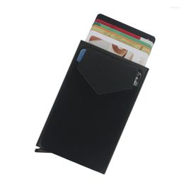 Card Holders Holder Purse Automatic Push Case With Cover For Cards ID Smart Fashion Mini Wallet