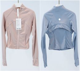 LL-067 Damen-Yoga-Outfit-Jacke, Activewear, Fitnessbekleidung, Sportbekleidung, Außenjacken, Outdoor-Bekleidung, lässig, für Erwachsene, Lauftraining, Langarm-Tops, gerippt