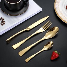 Dinnerware Sets Creative European Style Western Tableware Gifts El Steak Knives Forks Spoon Fishtail Luxury Stainless Steel Cutlery Set