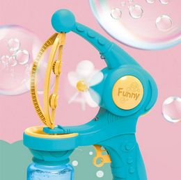 Electric Bubble Gun Bubble Machine Maszyna macierzysta dla dzieci na zewnątrz mini zabawkowe pistolet pistola de burbujas pistola spara bolle di sapone (wyślij dwie torby roztworu pianki)