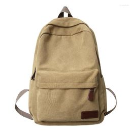 Backpack Solid Black Canvas Backpacks Cotton Leisure Or Travel Bags Unisex Large Capacity Packages Fashion Simple School