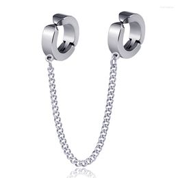 Dangle Earrings 1PCS Long Chain Pendant Drop For Men Woman Stainless Steel Clip Jewellery Brincos Gift Wholesale